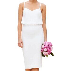 Dress the Population Women's White Alondra Blouson Sheath Dress Size XS NWT